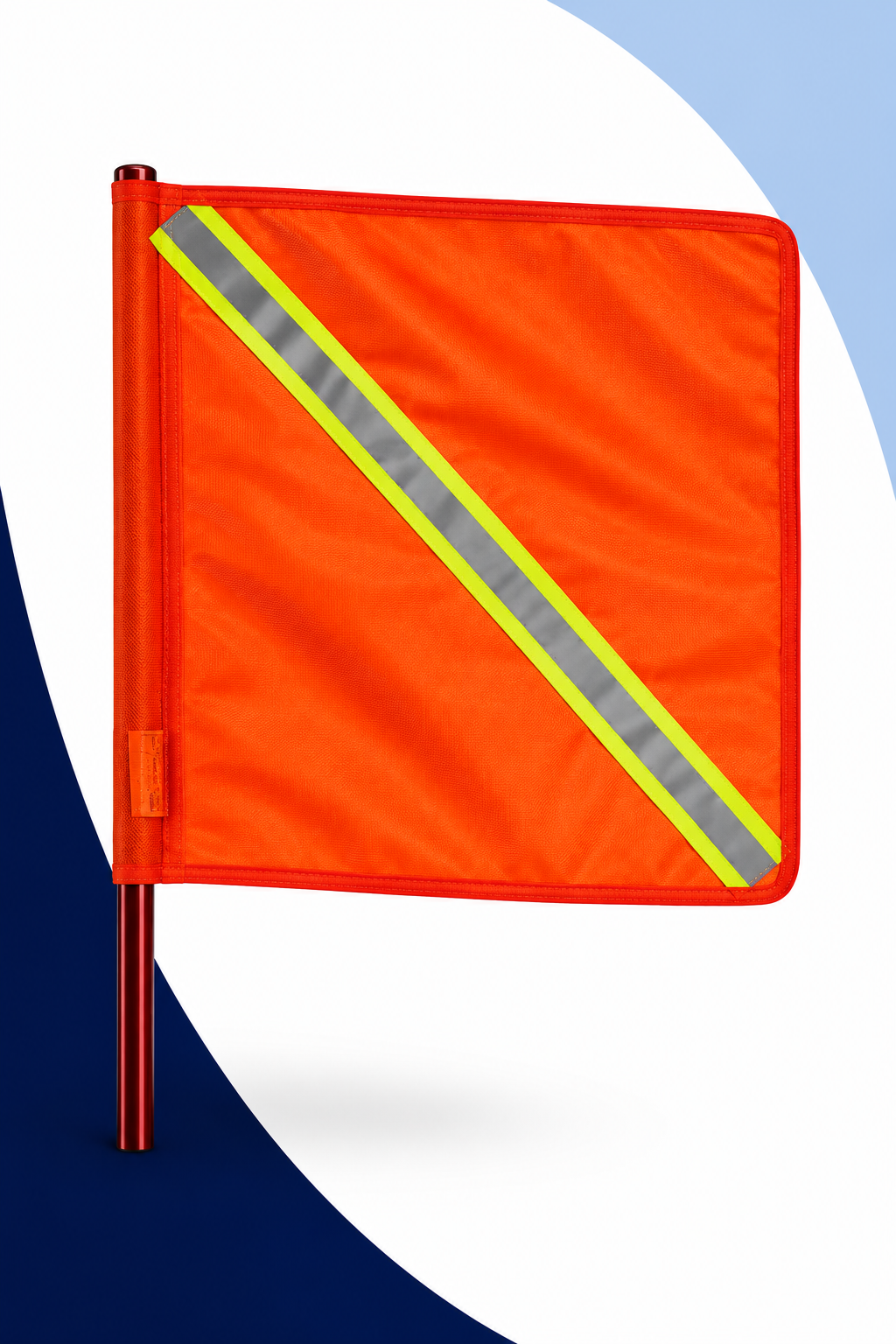 Banderín con reflejante para señalización vial e industrial