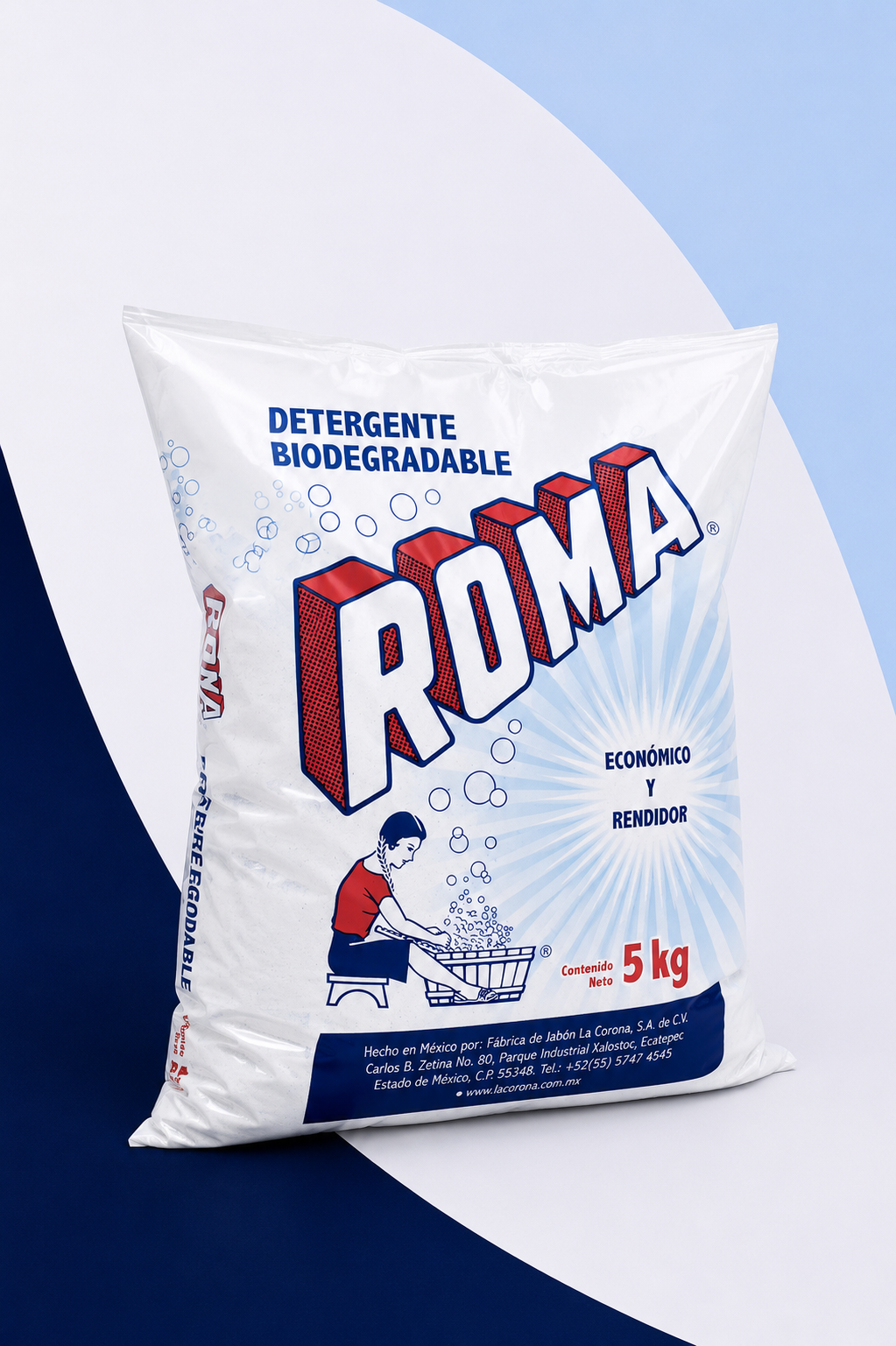 Detergente Roma en polvo limpieza industrial y doméstica