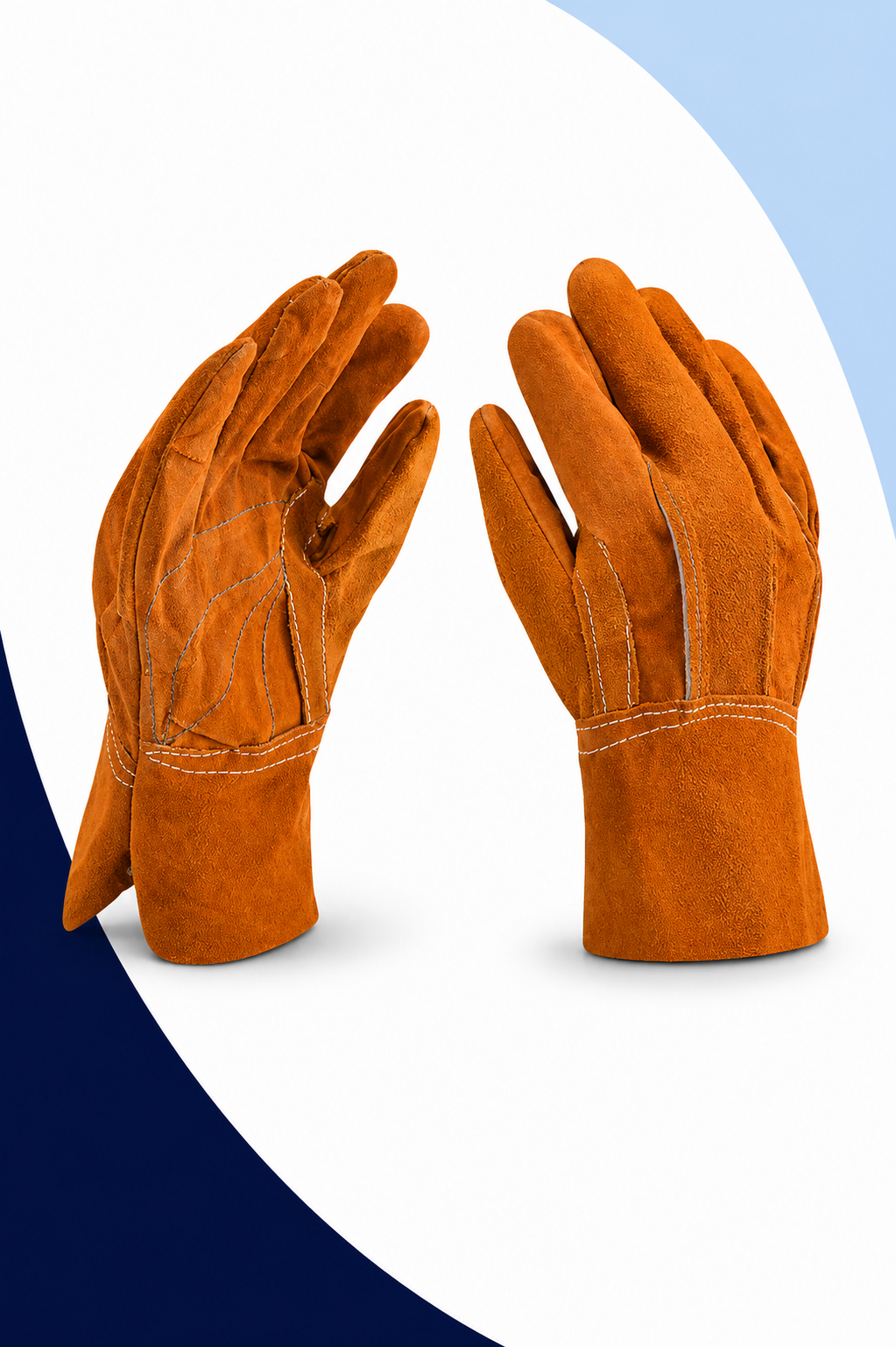 Guante de carnaza corto para trabajo industrial y soldadura