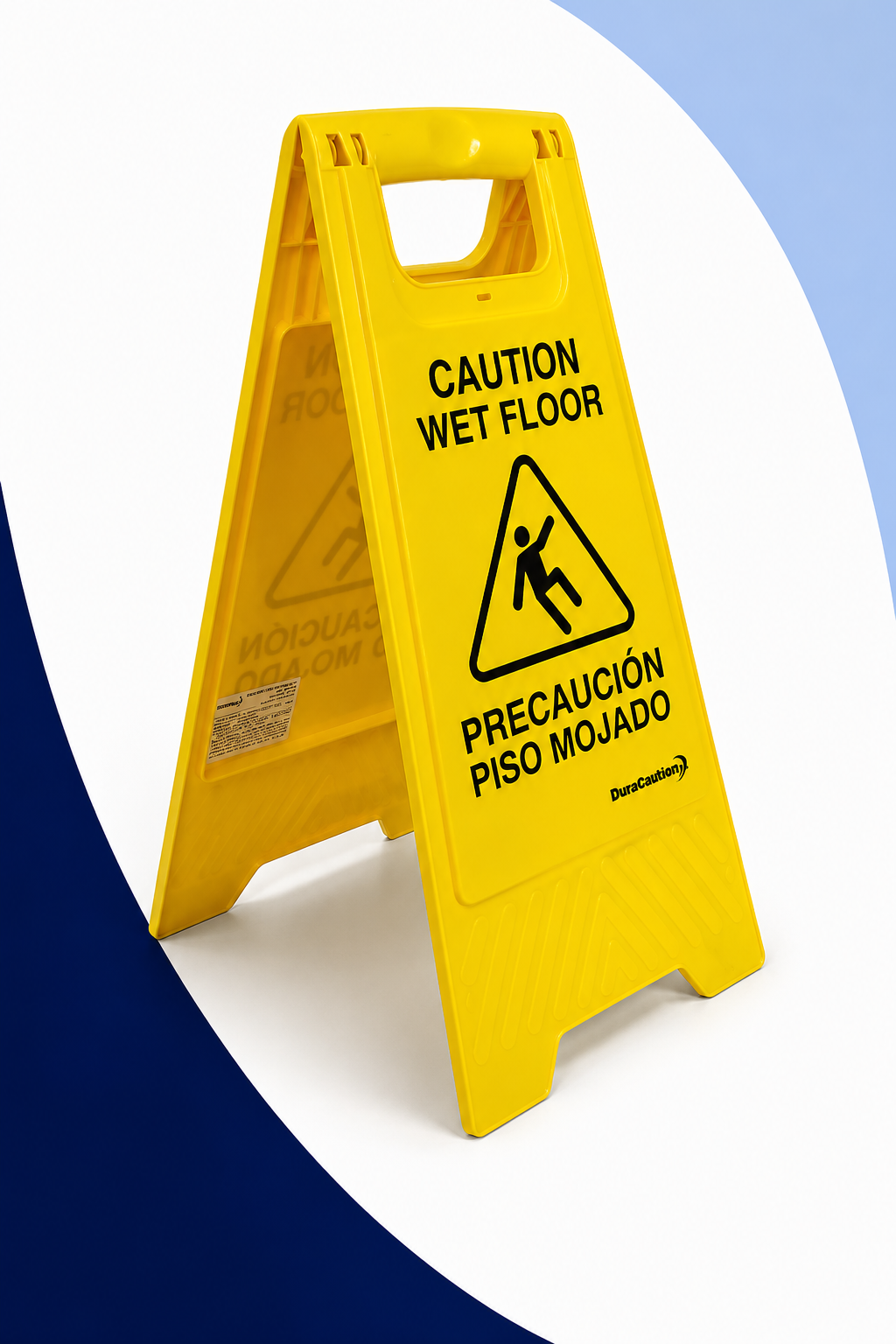 Señalamiento piso mojado seguridad industrial